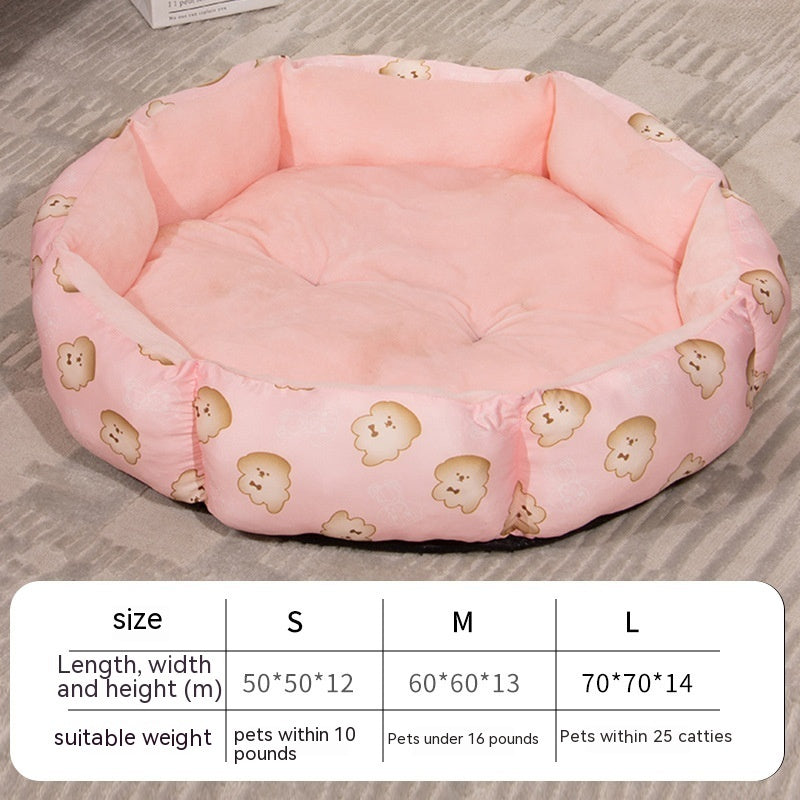Octagonal Fleece Pet Bed