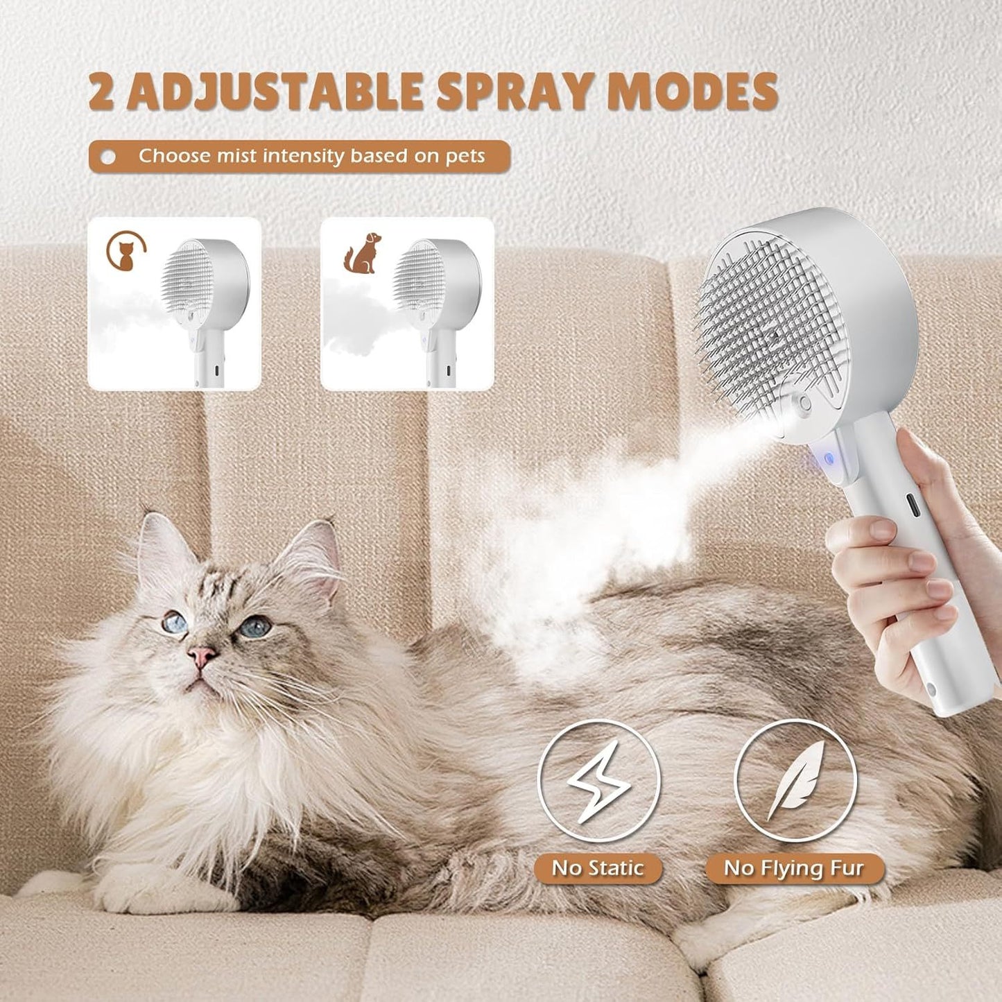 Steam Grooming Brush for Pet