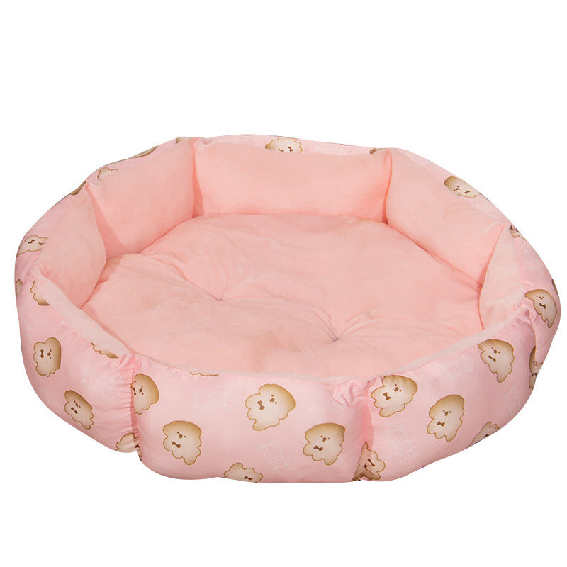 Octagonal Fleece Pet Bed