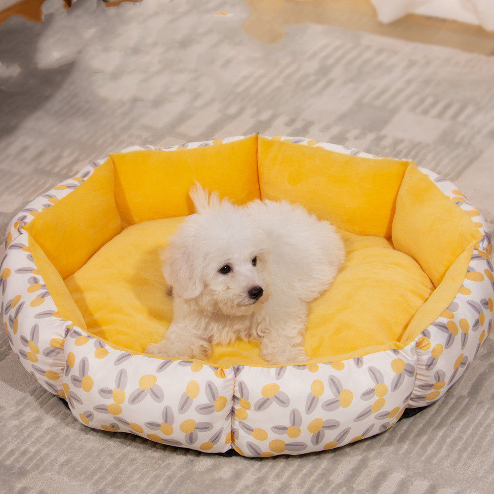 Octagonal Fleece Pet Bed