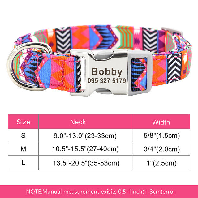 Personalized Nylon Dog Collar