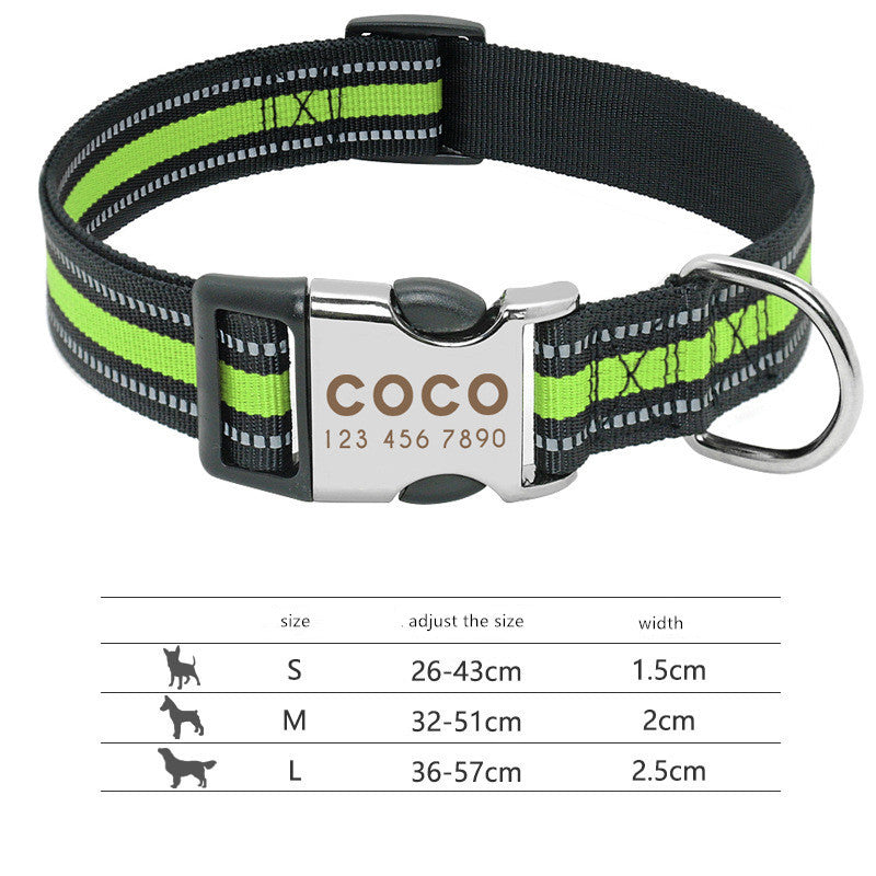 Custom Engraved Reflective Dog Collar