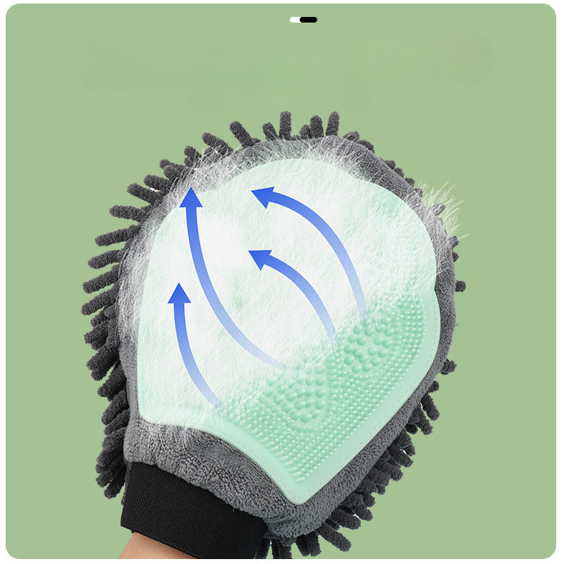 2-in-1 Pet Grooming Brush Glove