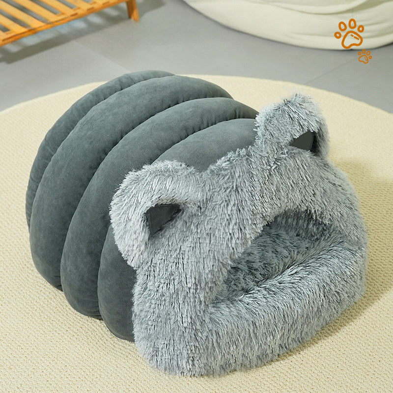 Plush Cat Ears Pet Bed