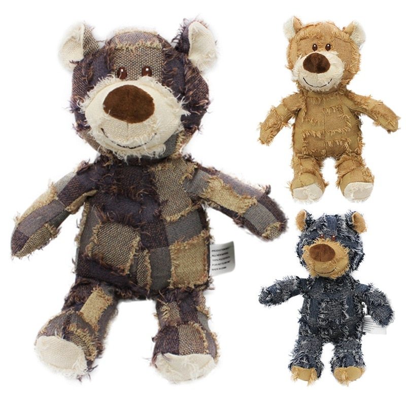 Plush Squeaky Bear Chew Toy
