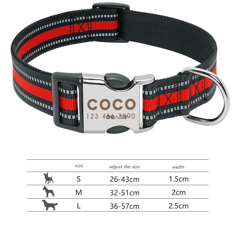 Custom Engraved Reflective Dog Collar