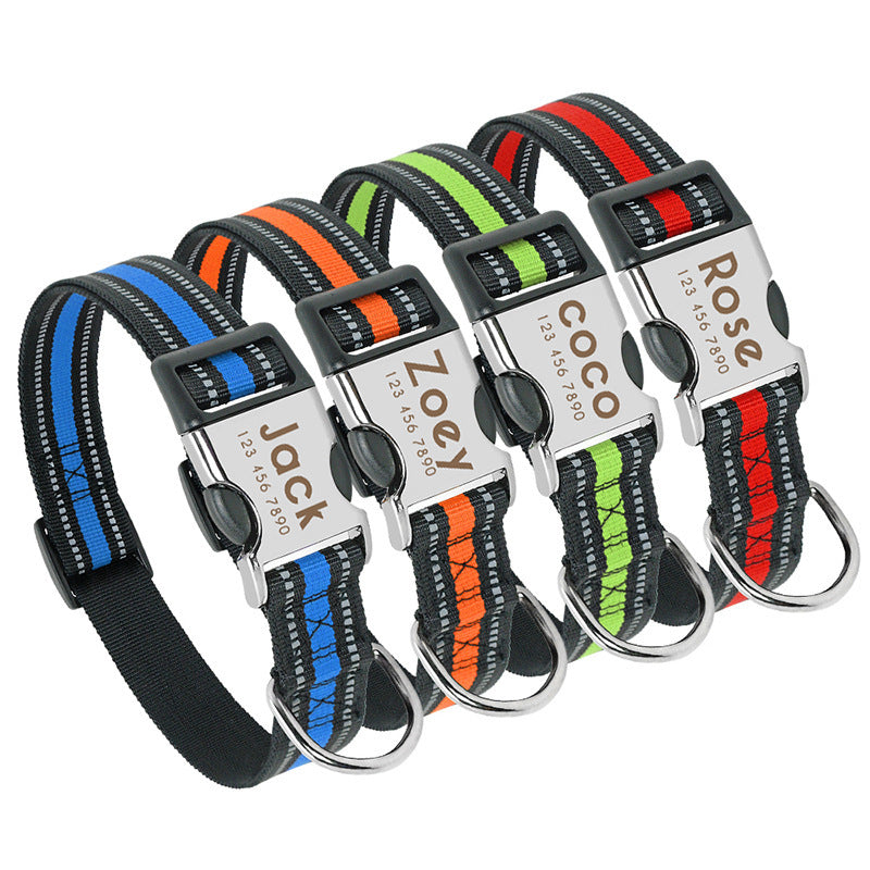 Custom Engraved Reflective Dog Collar