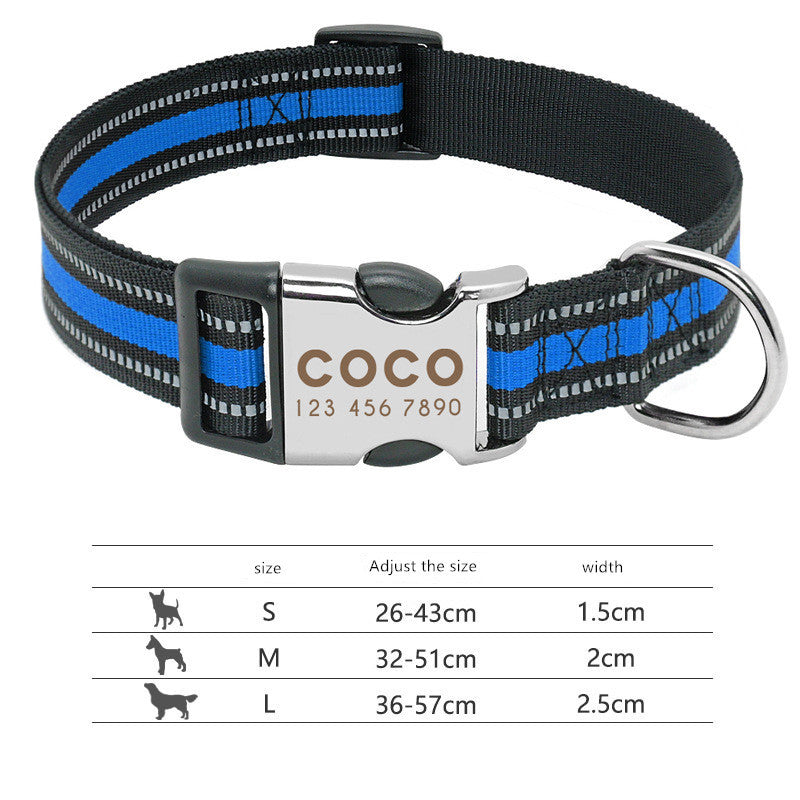 Custom Engraved Reflective Dog Collar