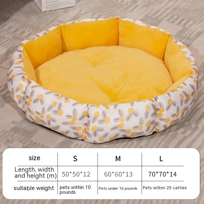 Octagonal Fleece Pet Bed