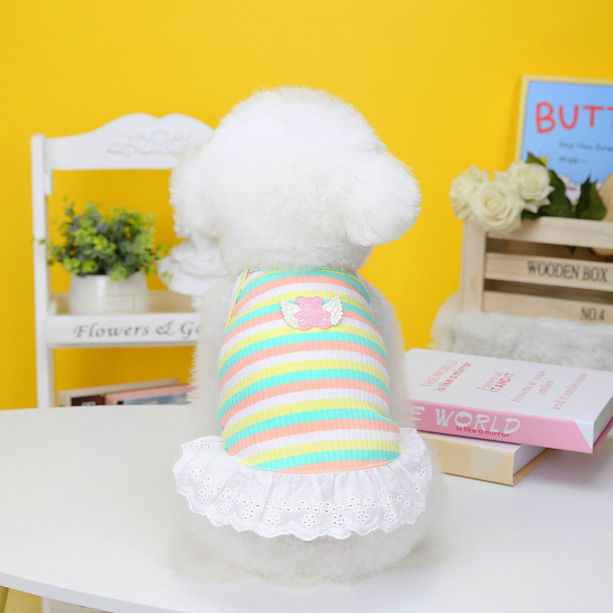 Striped Wings Dog Skirt