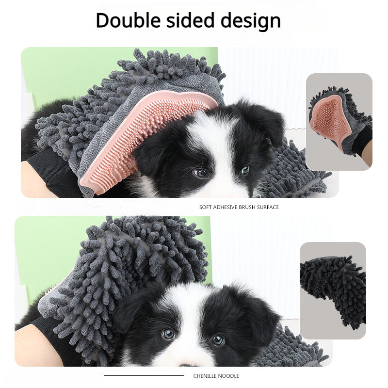 2-in-1 Pet Grooming Brush Glove