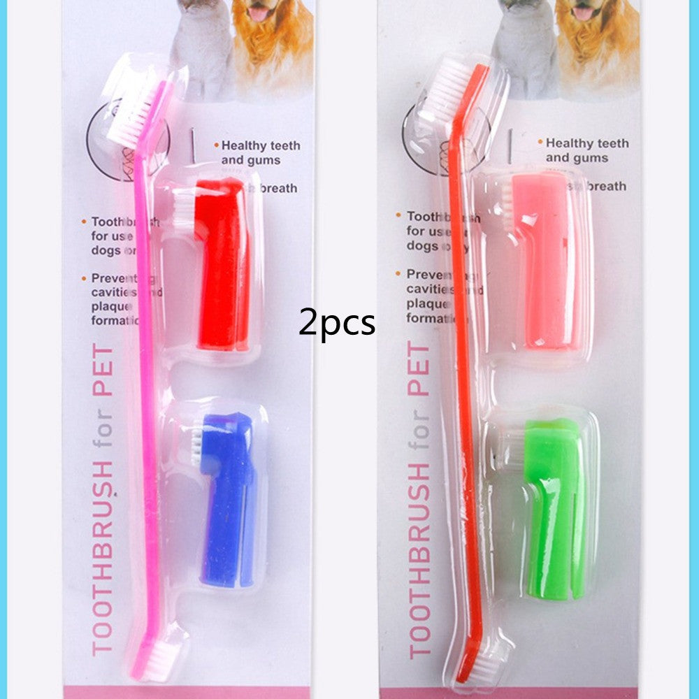 Double Head Pet Toothbrush Set