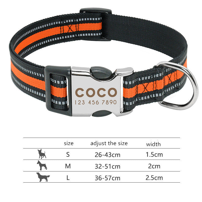 Custom Engraved Reflective Dog Collar