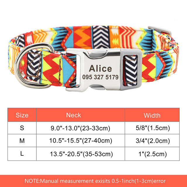 Personalized Nylon Dog Collar