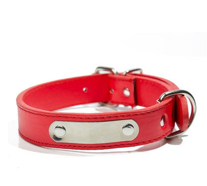 Custom PU Pet Collar with ID Tag