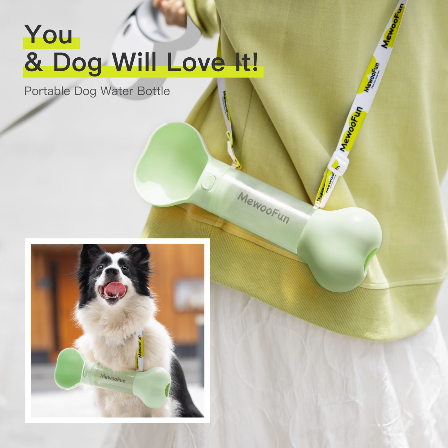 2-in-1 Portable Dog Water & Food Bottle