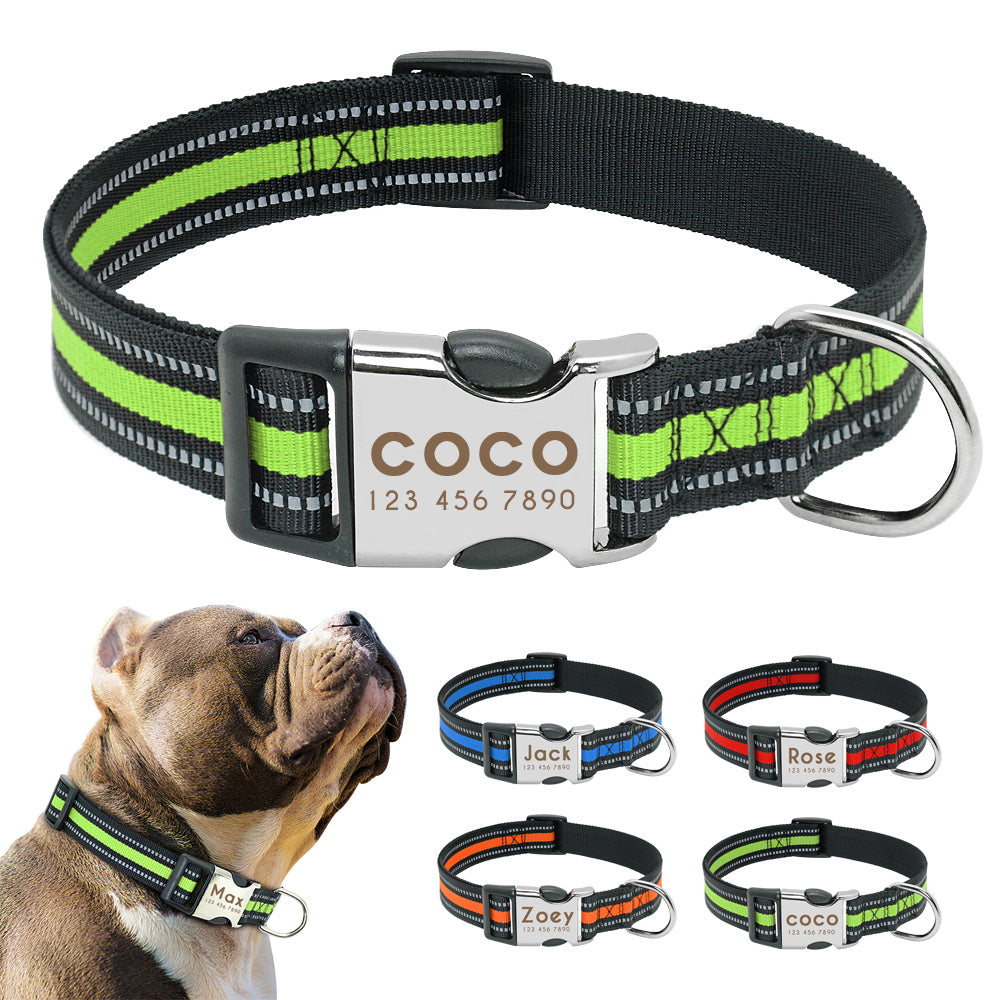Custom Engraved Reflective Dog Collar
