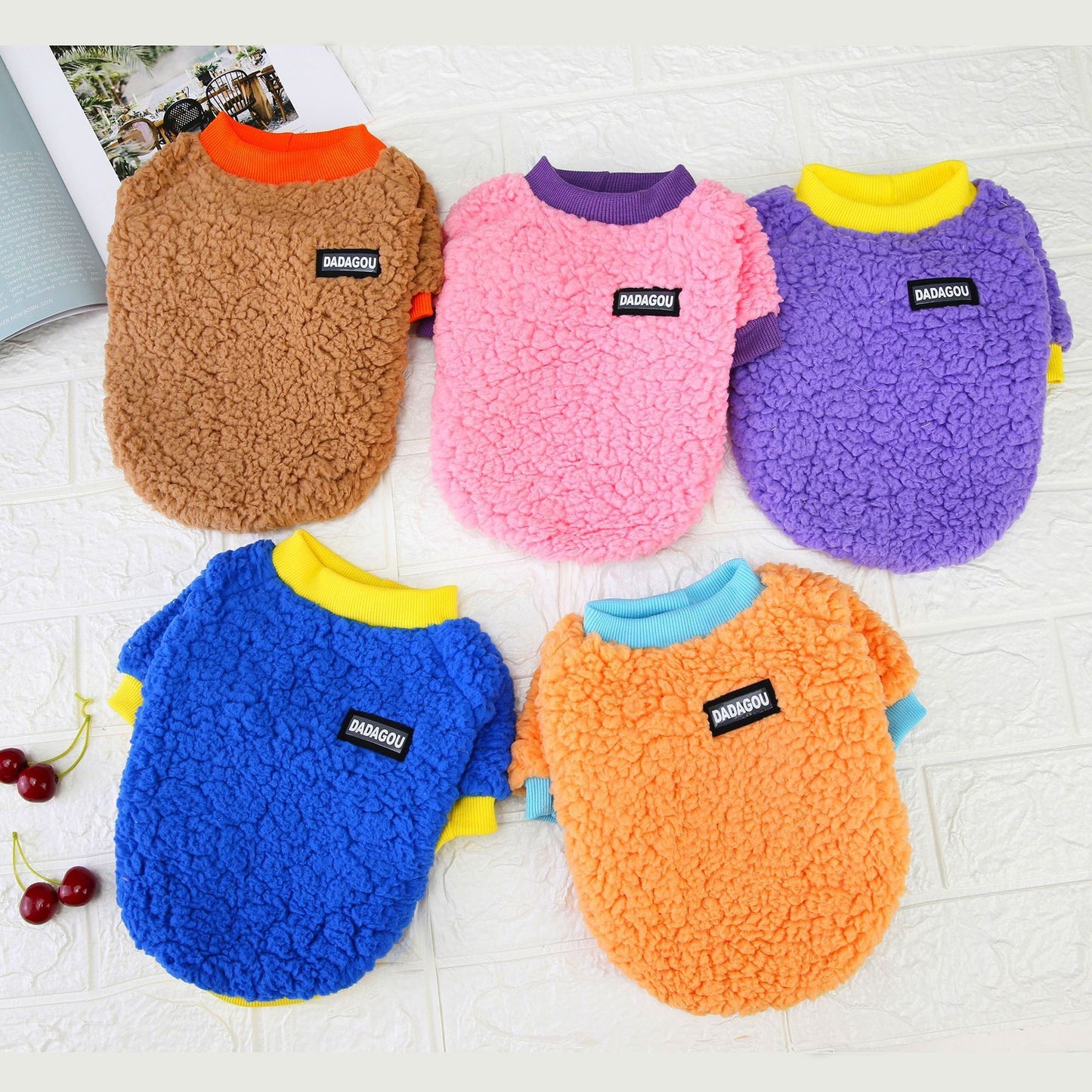 Candy-Colored Plush Pet Coat
