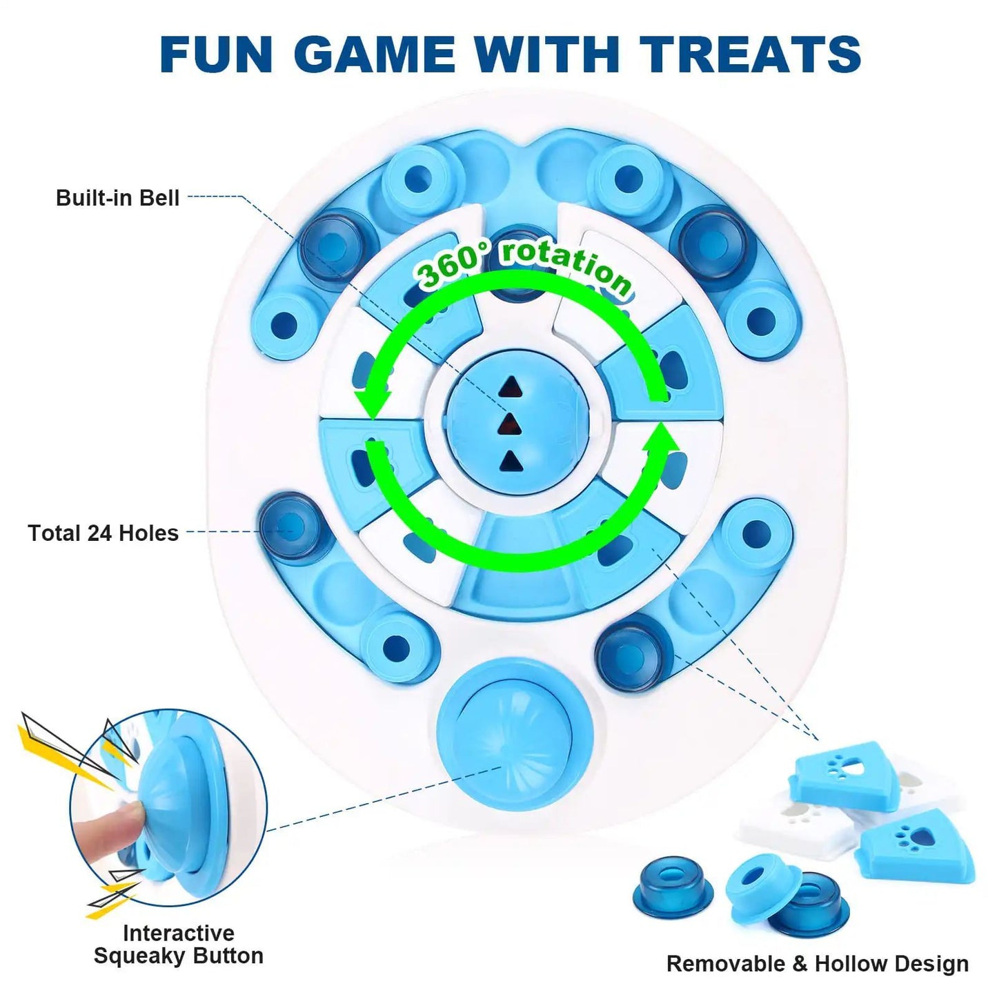 Dog Puzzle Toy with Bells & Food Dispenser