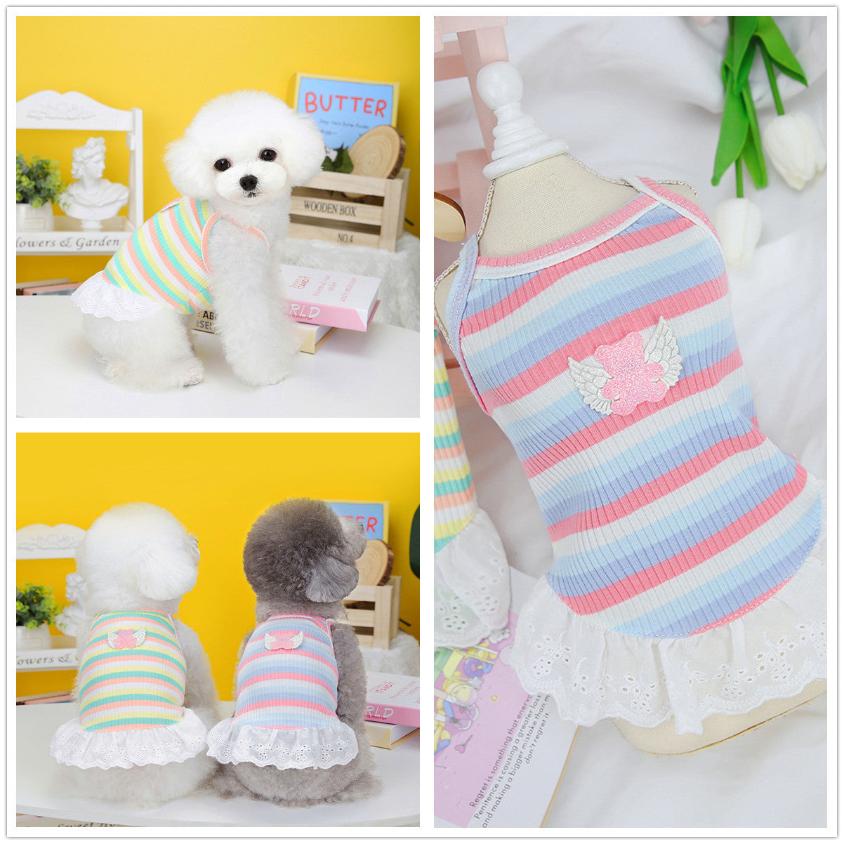 Striped Wings Dog Skirt
