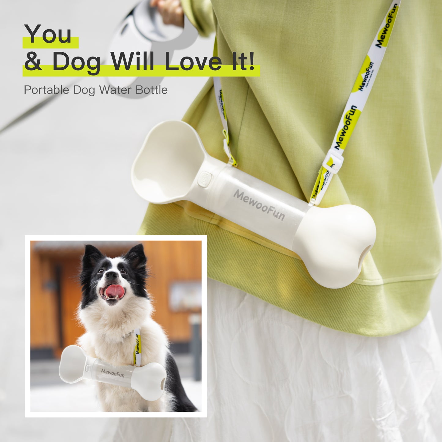 2-in-1 Portable Dog Water & Food Bottle