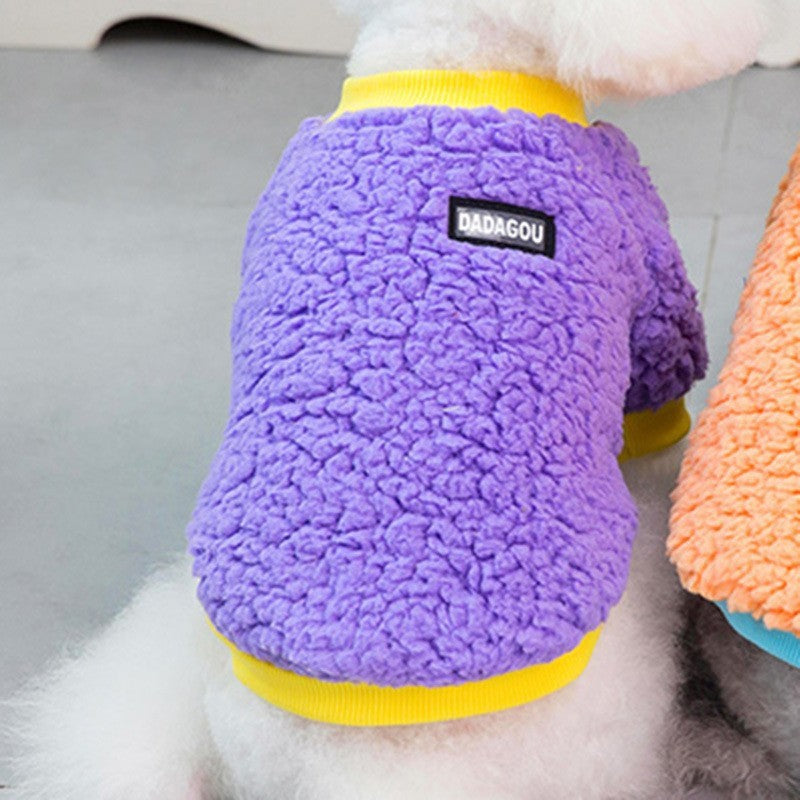 Candy-Colored Plush Pet Coat