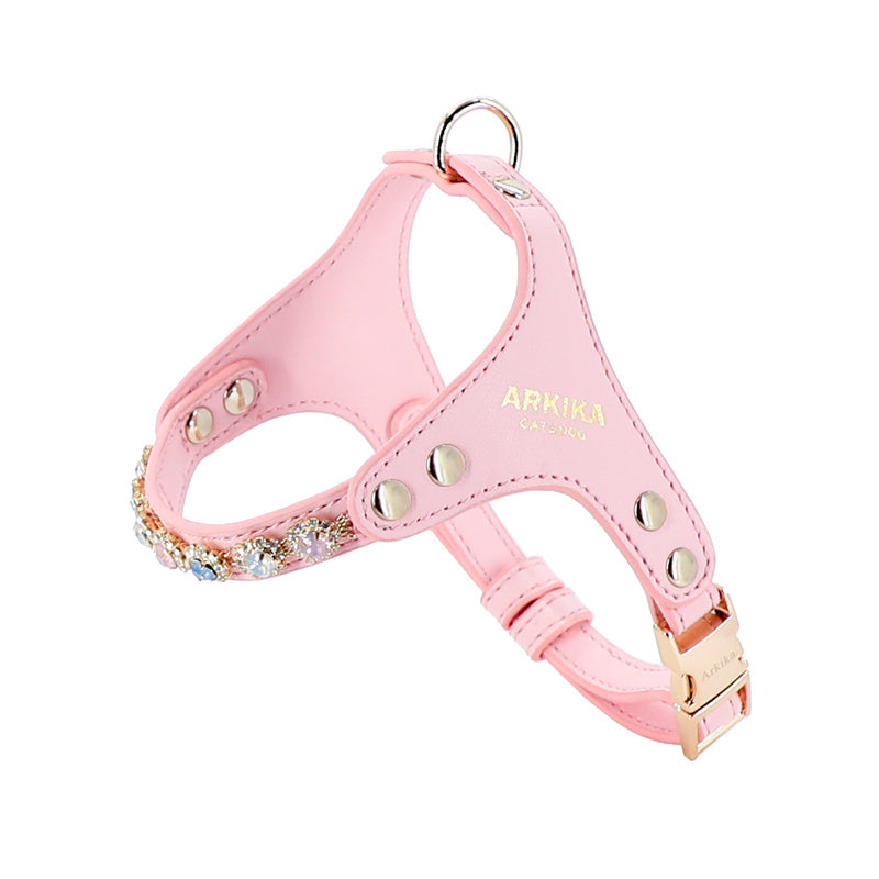 Rhinestone Dog Harness & Leash