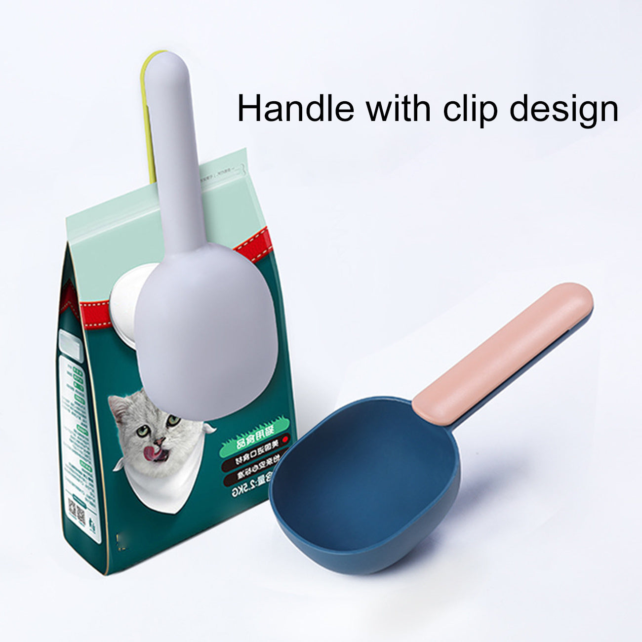 Pet Food Scoop with Clip Handle