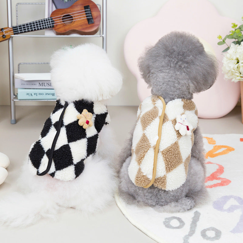 Pet Checkerboard Winter Vest