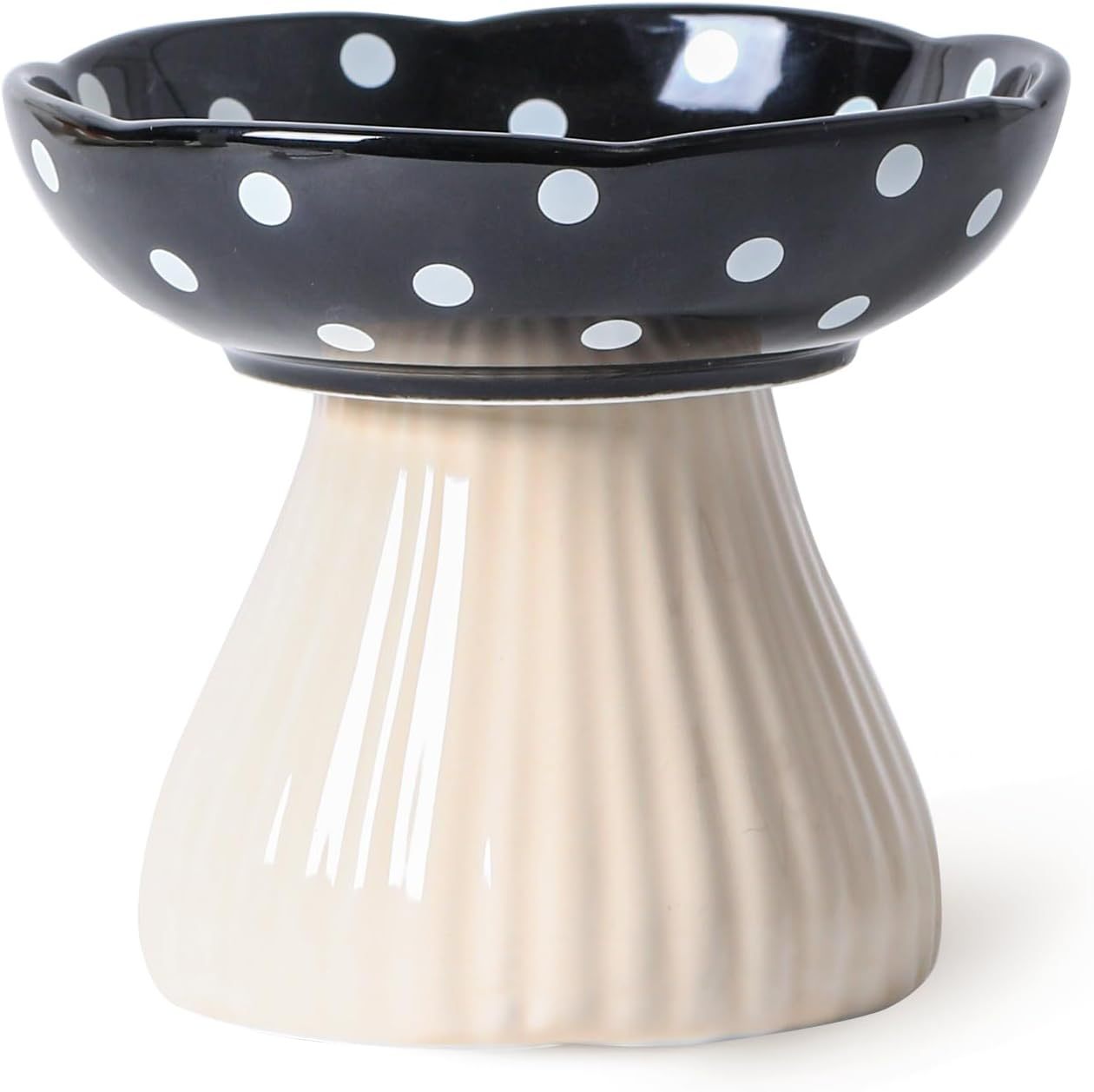 Mushroom Polka Dot Cat Bowl