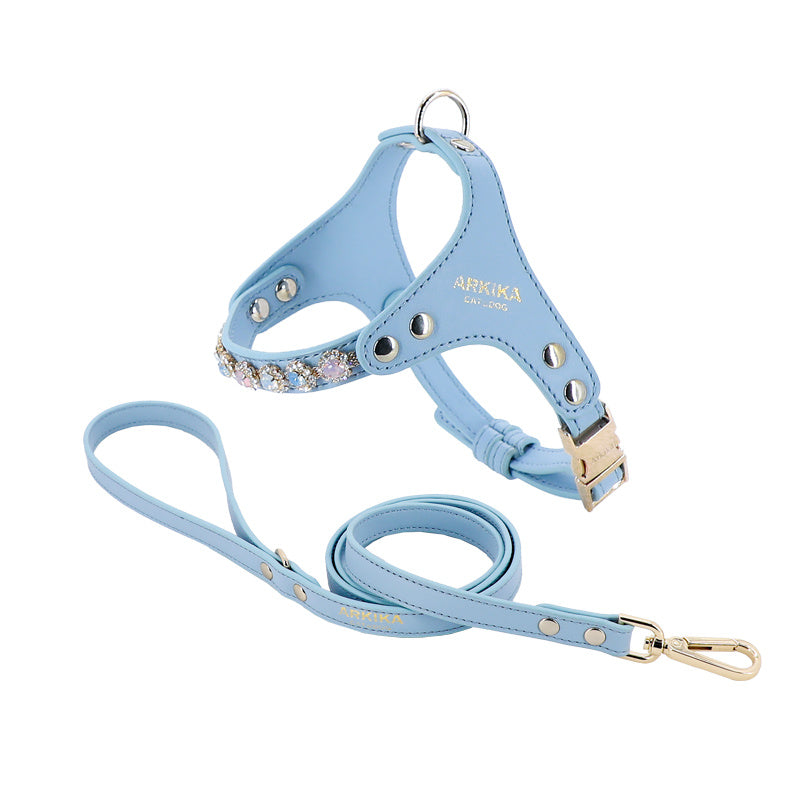 Rhinestone Dog Harness & Leash