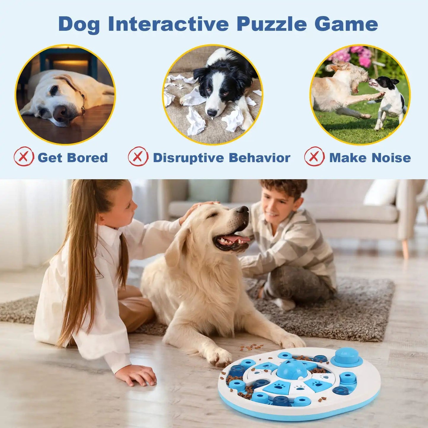 Dog Puzzle Toy with Bells & Food Dispenser