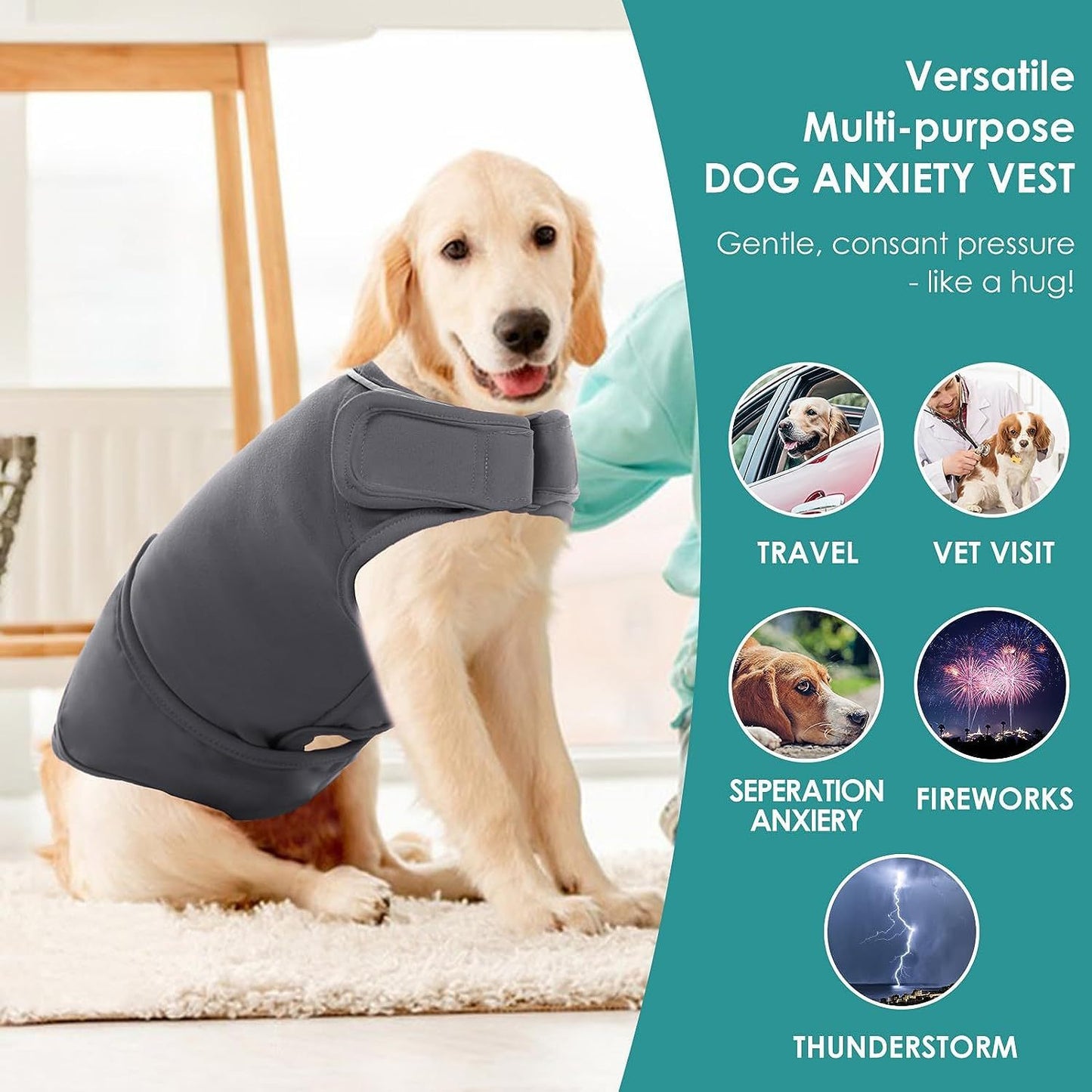 Dog Anxiety Relief Vest with Shock Protection