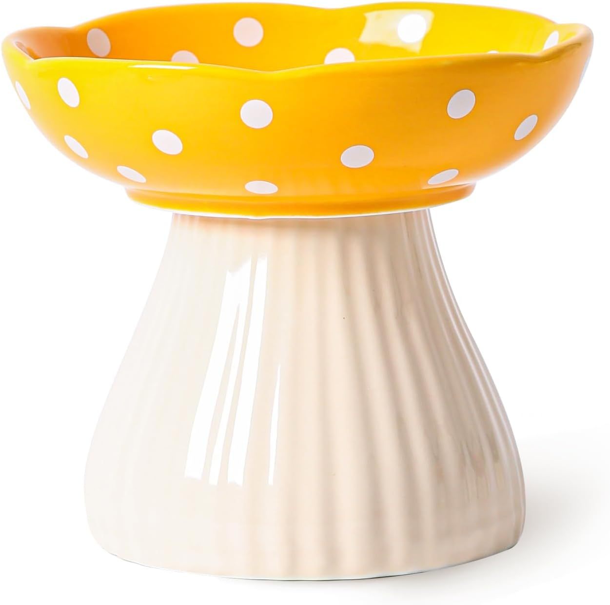 Mushroom Polka Dot Cat Bowl