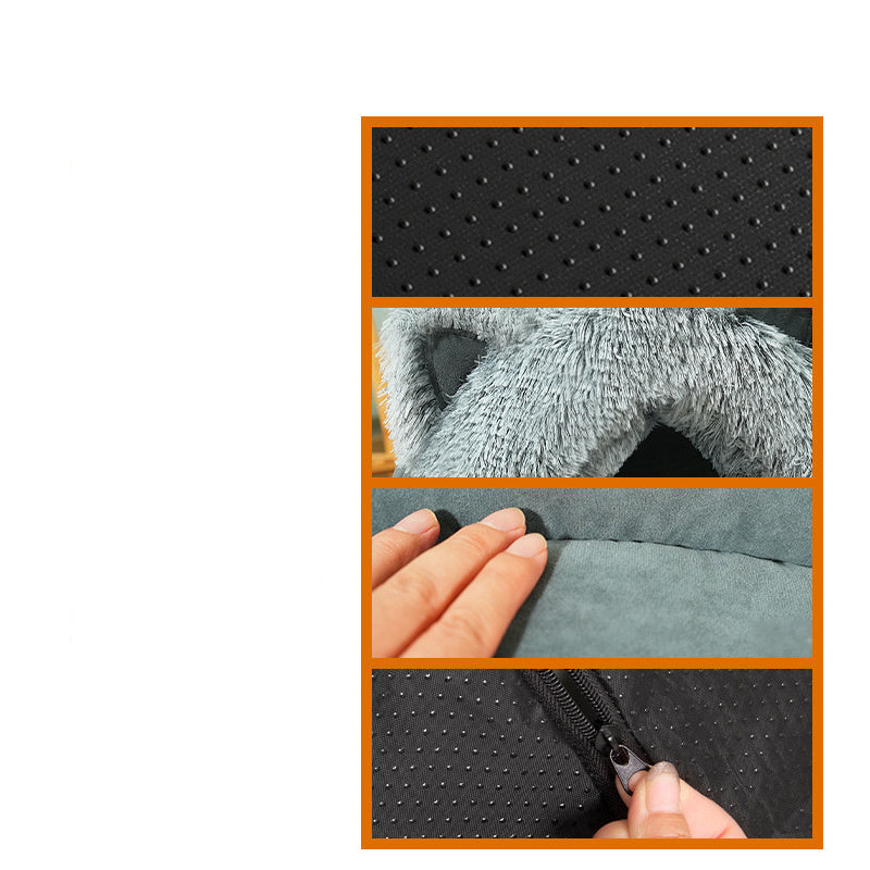 Plush Cat Ears Pet Bed