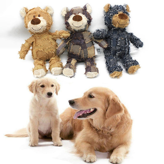 Plush Squeaky Bear Chew Toy